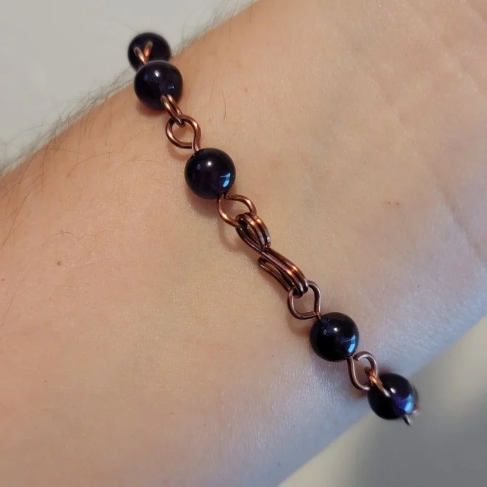 Amethyst Copper Chain Bracelet - Picture 3 of 5